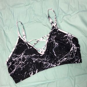 Marble Print Bikini Top